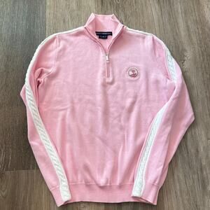 Vintage Ralph Lauren Golf Pebble Beach golf womens cable knit sweater pink sz M